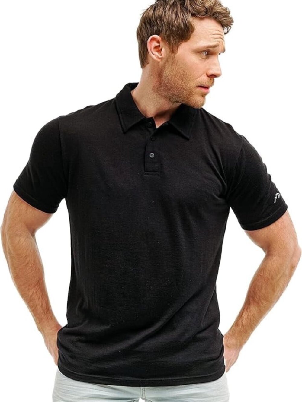 Merino.tech Men’s 100% Merino Wool Short Sleeve Polo, Charcoal Grey
